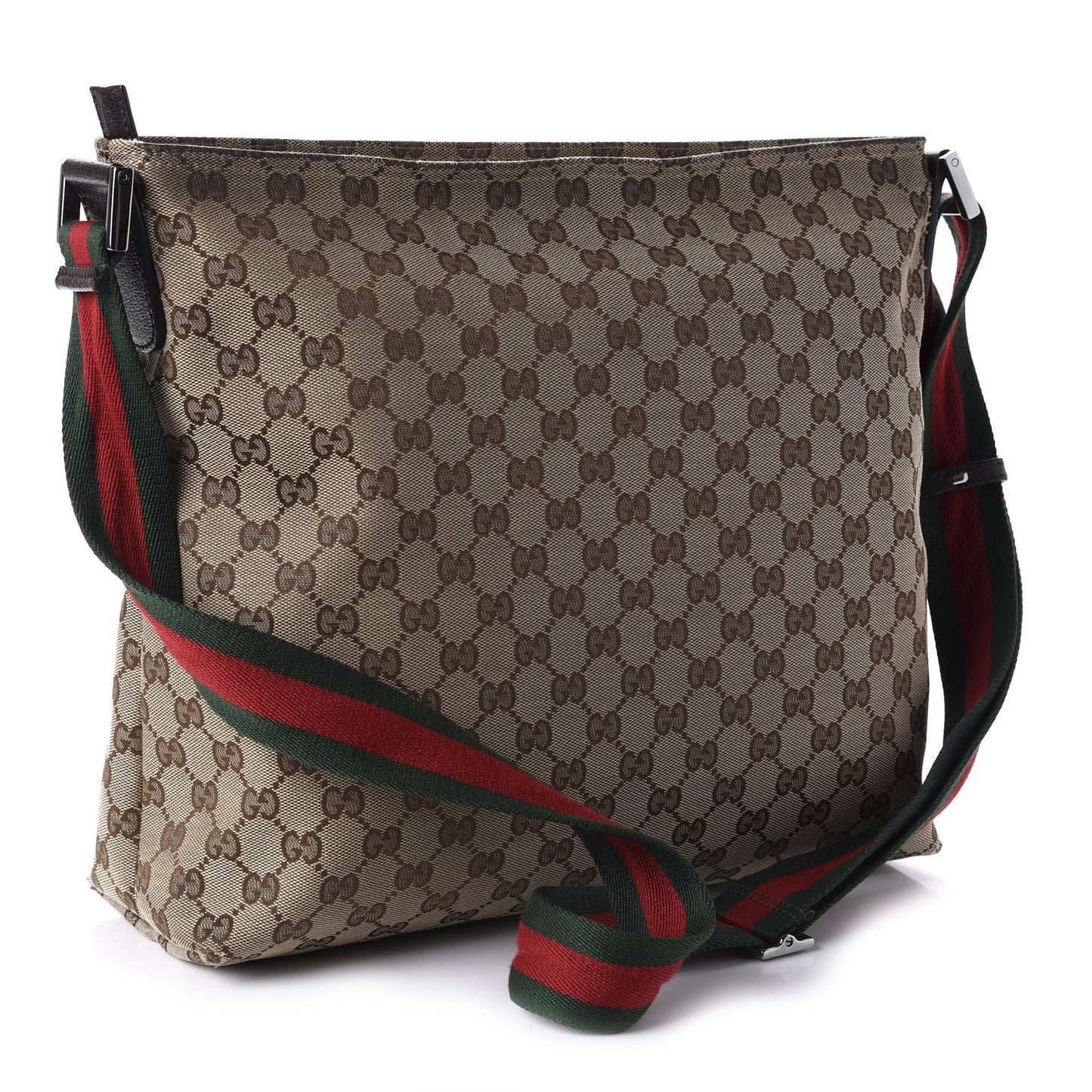 Monogram Web Medium Flat Messenger Bag Brown
