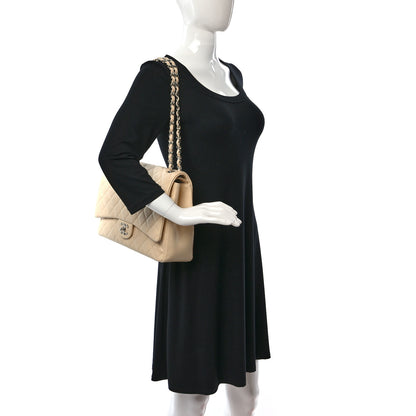 Chanel Caviar Quilted Maxi Double Flap Beige 2 of 8