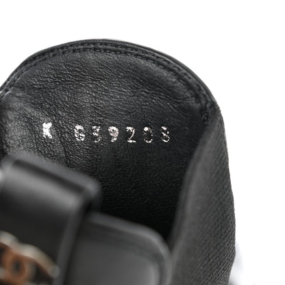 Chanel Calfskin Patent Cap Toe Ankle Boots 36 Black 8 of 8