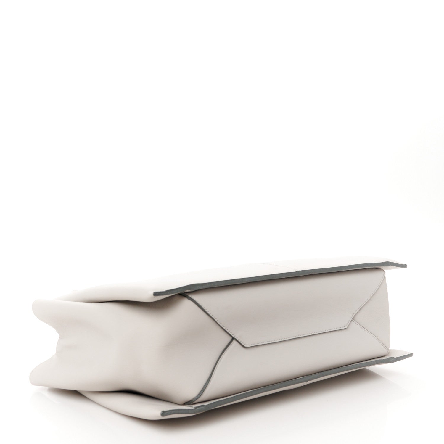 Celine Supple Natural Calfskin Medium Tri-Fold Bag Pearl Grey 4 of 11