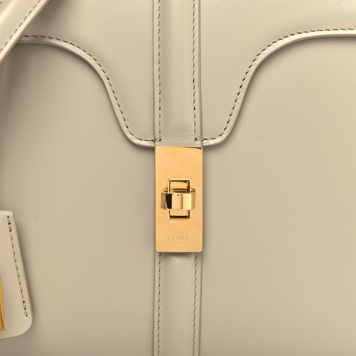 Satinated Calfskin Small 16 Top Handle Bag Beige