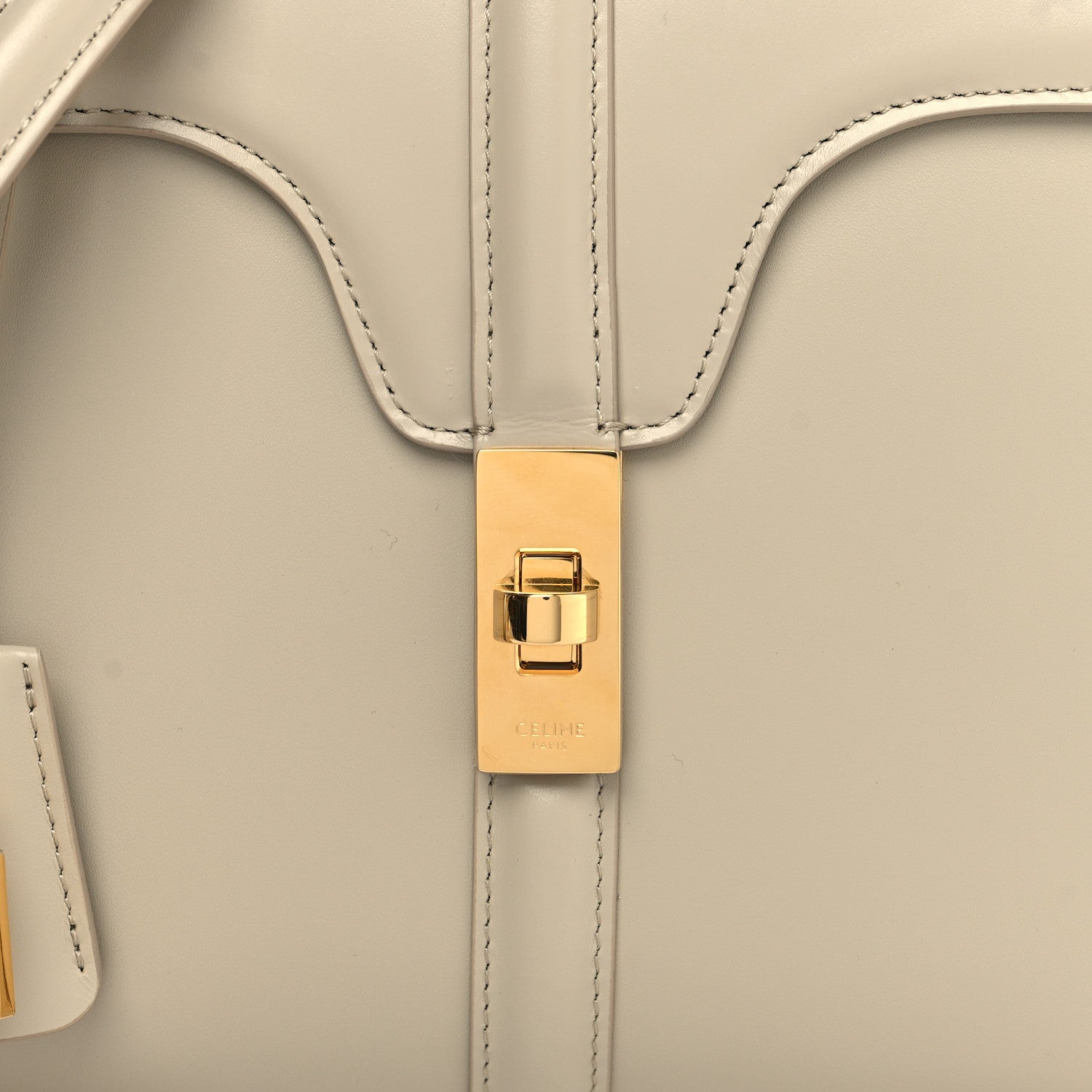 Celine Satinated Calfskin Small 16 Top Handle Bag Beige 9 of 11