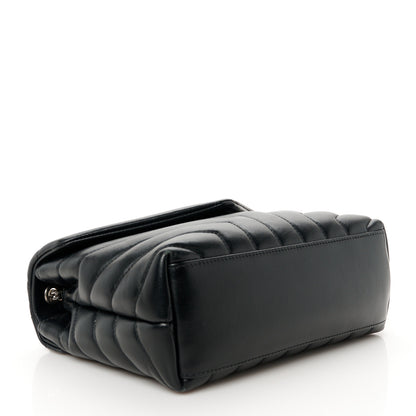 Saint Laurent Calfskin Y Quilted Monogram Small Loulou Chain Satchel Black 4 of 13