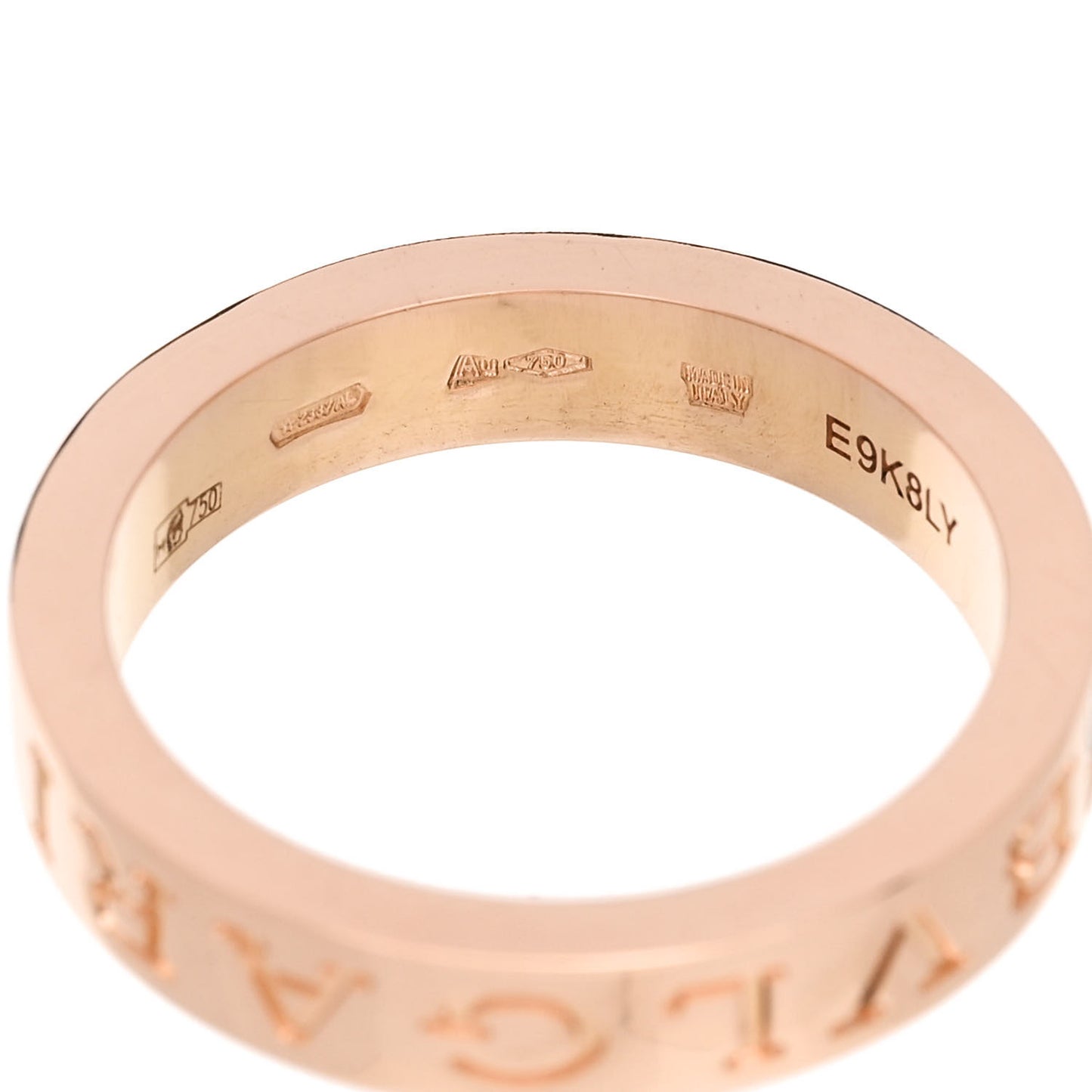 18K Rose Gold Diamond B.Zero1 Essential Band Ring 54 6.75