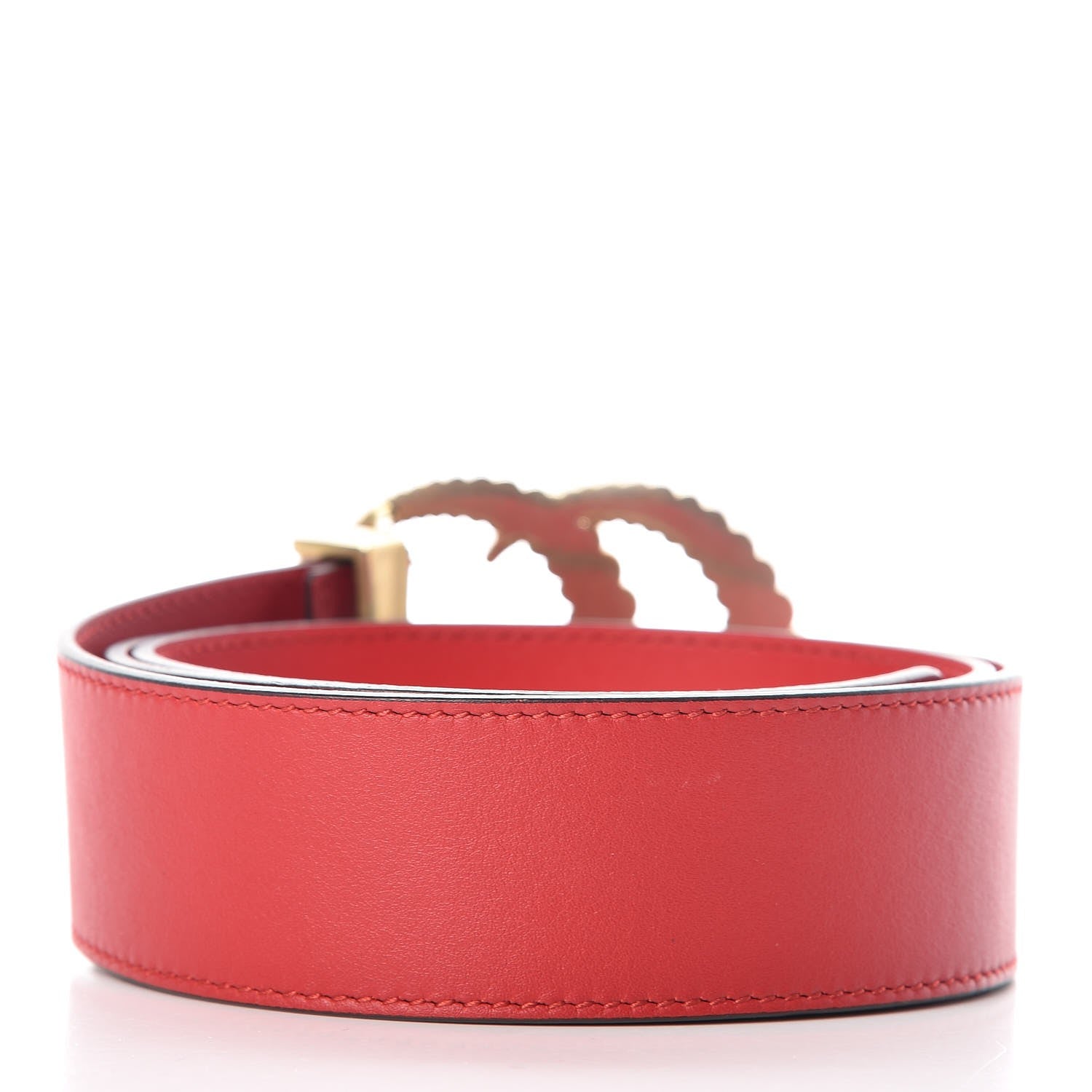 Gucci Moon Calfskin Torchon Double G 40mm Belt 85 34 Hibiscus Red 4 of 7
