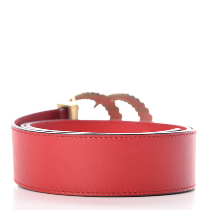 Gucci Moon Calfskin Torchon Double G 40mm Belt 85 34 Hibiscus Red 4 of 7