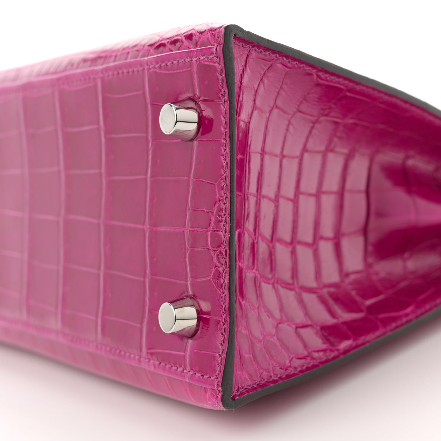 Shiny Niloticus Crocodile Kelly Sellier 25 Rose Pourpre