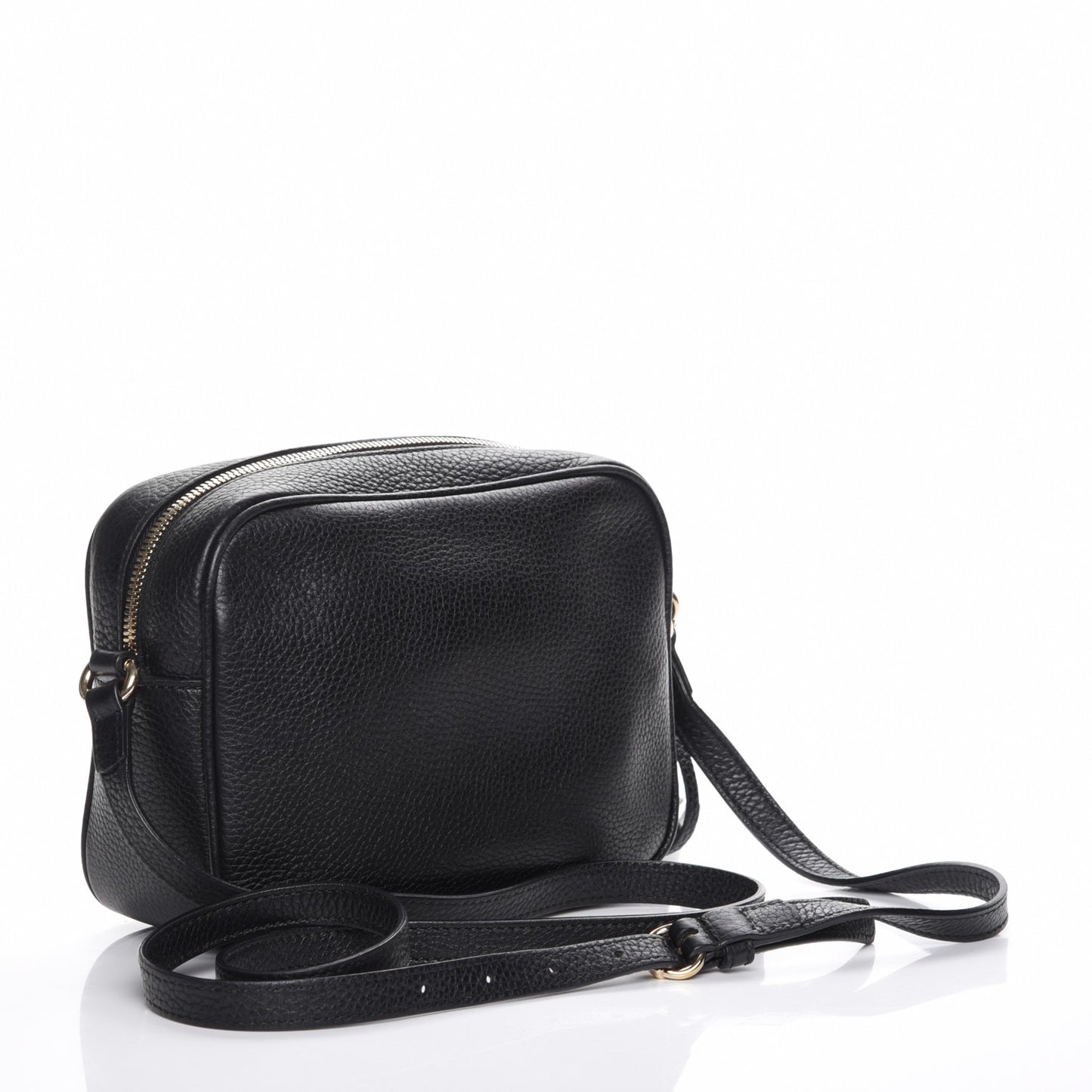 Pebbled Calfskin Small Soho Disco Bag Black