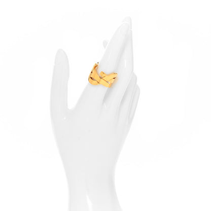 Saint Laurent Brass Monogram Cassandre Ring 54 7 Gold 2 of 4