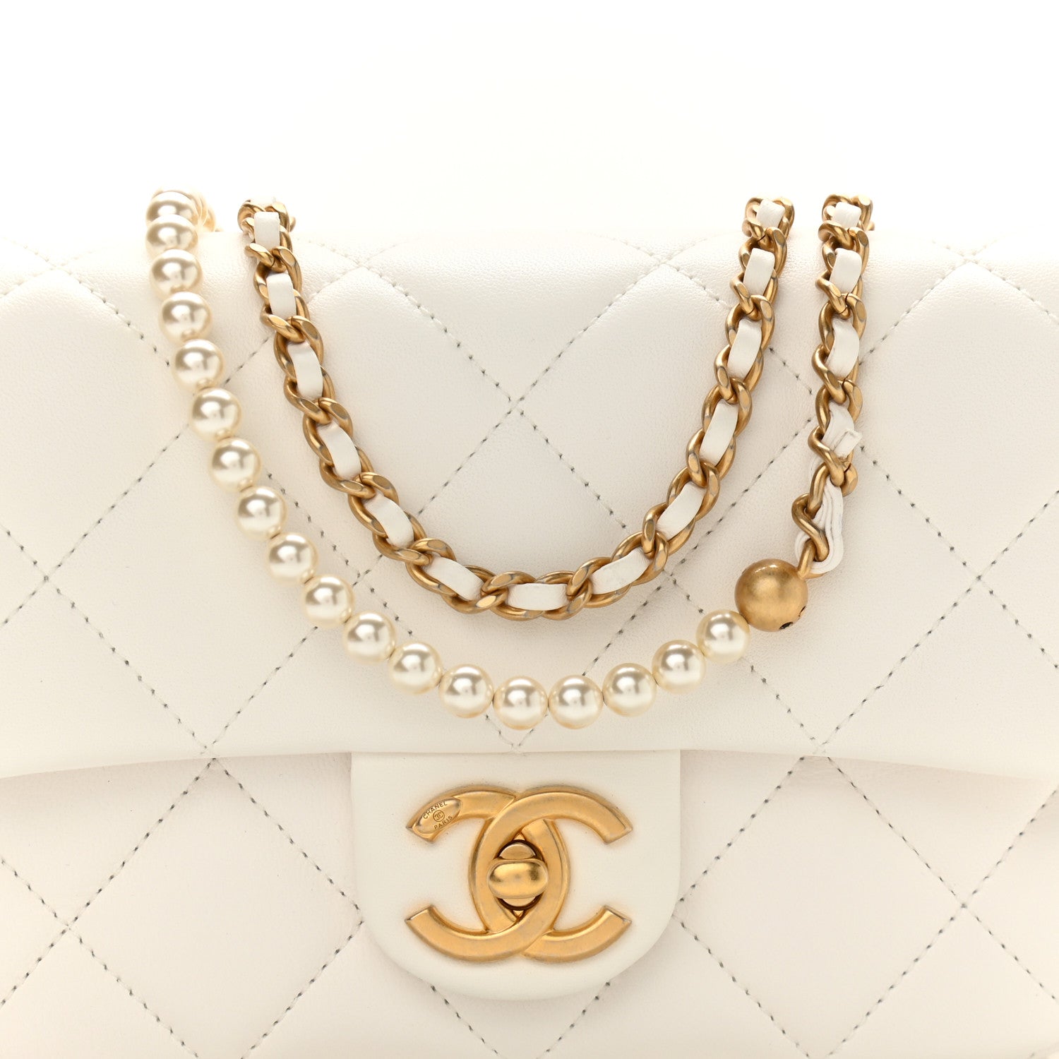 Chanel Lambskin Quilted Mini My Perfect Flap White 10 of 11