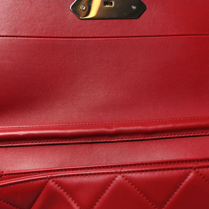 Chanel Lambskin Quilted Retro Label Clutch Red 12 of 12
