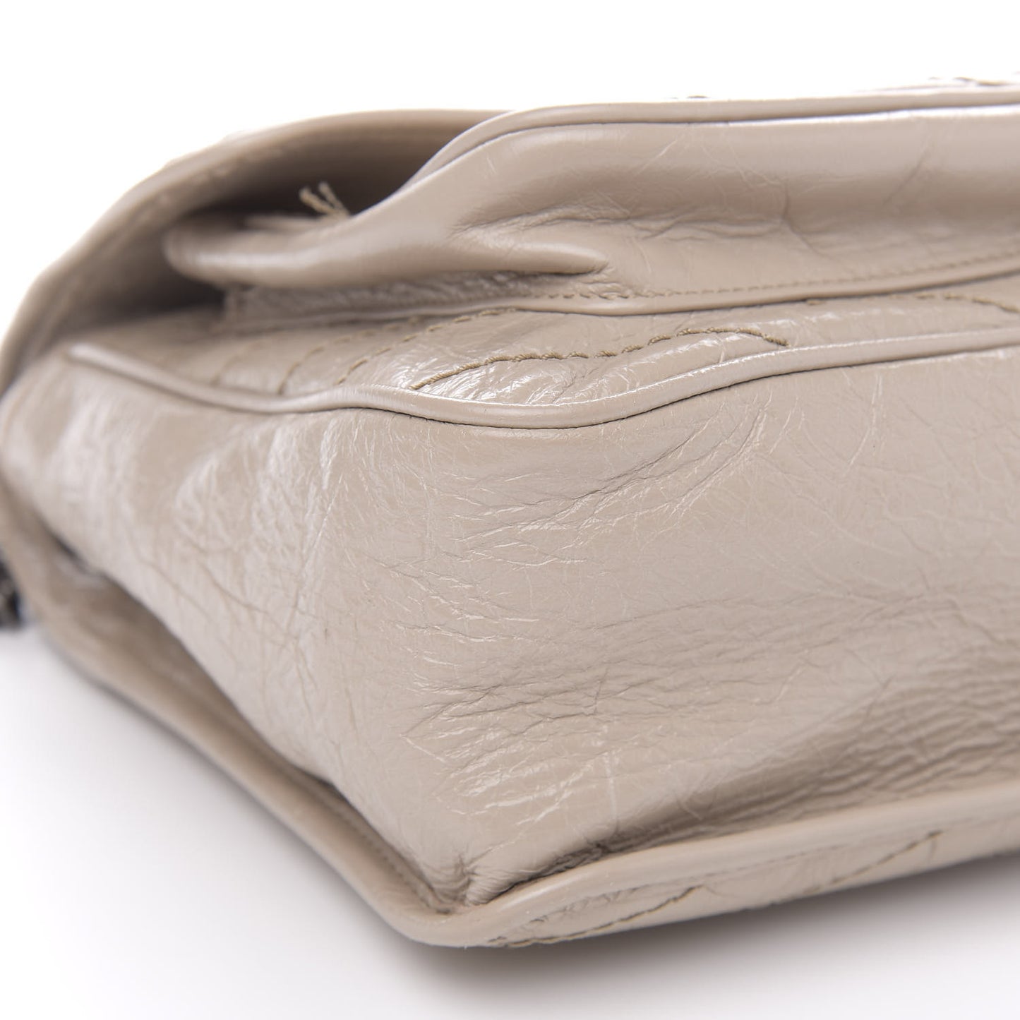 Crinkled Calfskin Matelasse Monogram Medium Niki Chain Satchel Light Natural