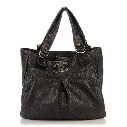 Chanel Distressed Lambskin Le Marais Tote Black 1 of 9