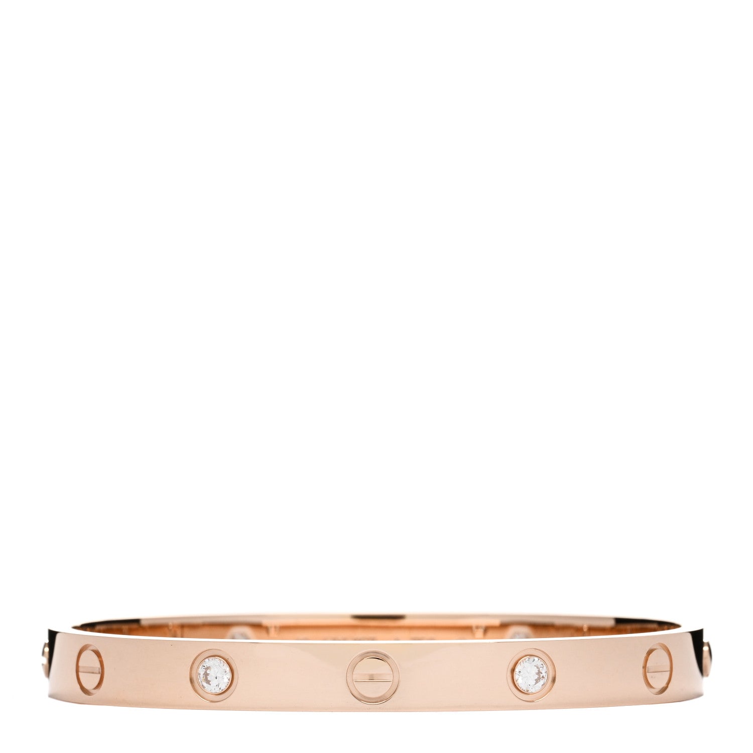 Cartier 18K Pink Gold 4 Diamond LOVE Bracelet 16 1 of 5