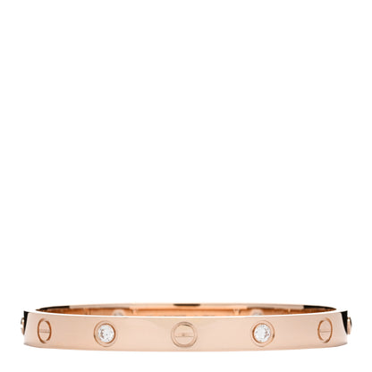 Cartier 18K Pink Gold 4 Diamond LOVE Bracelet 16 1 of 5