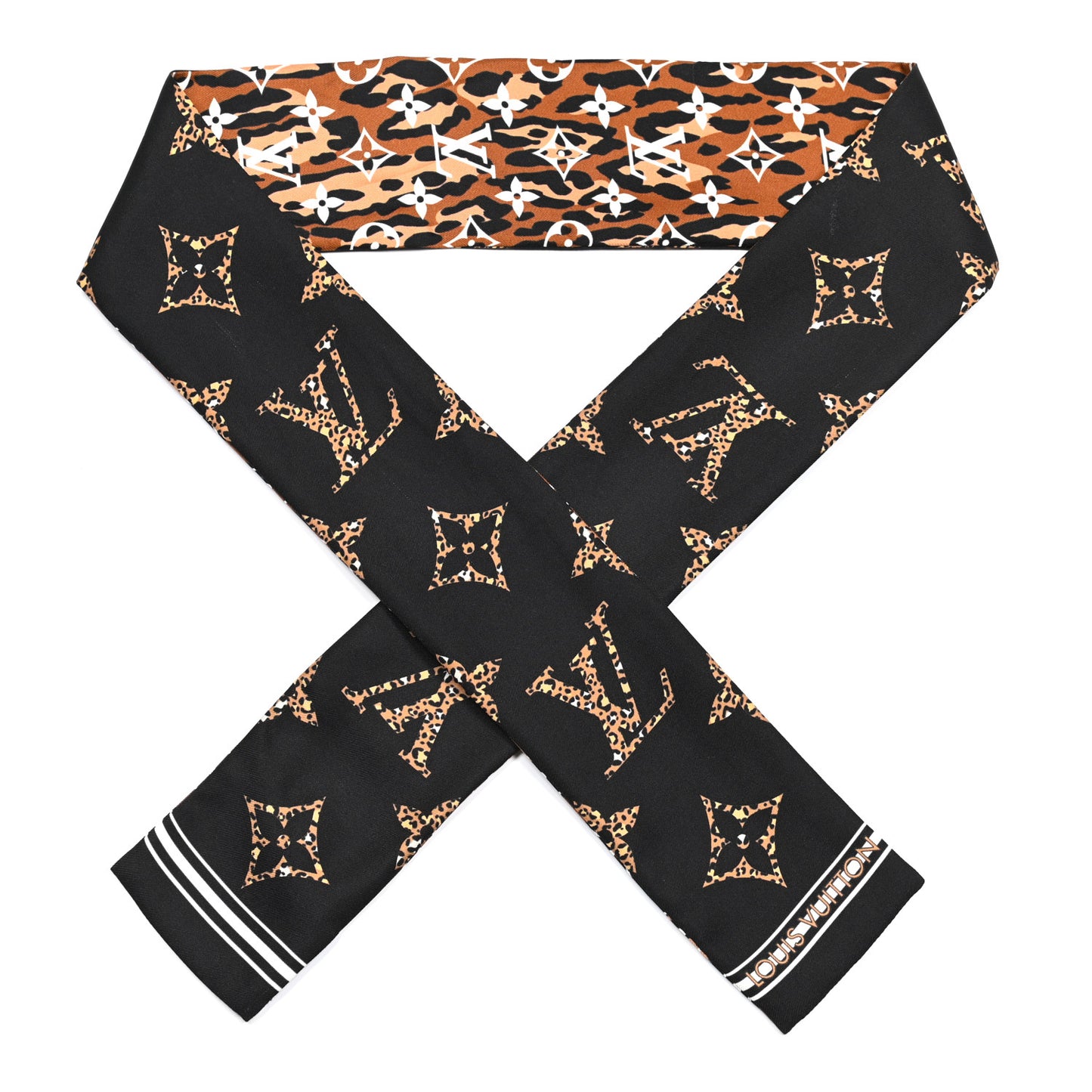Silk Monogram Giant Jungle Bandeau Black