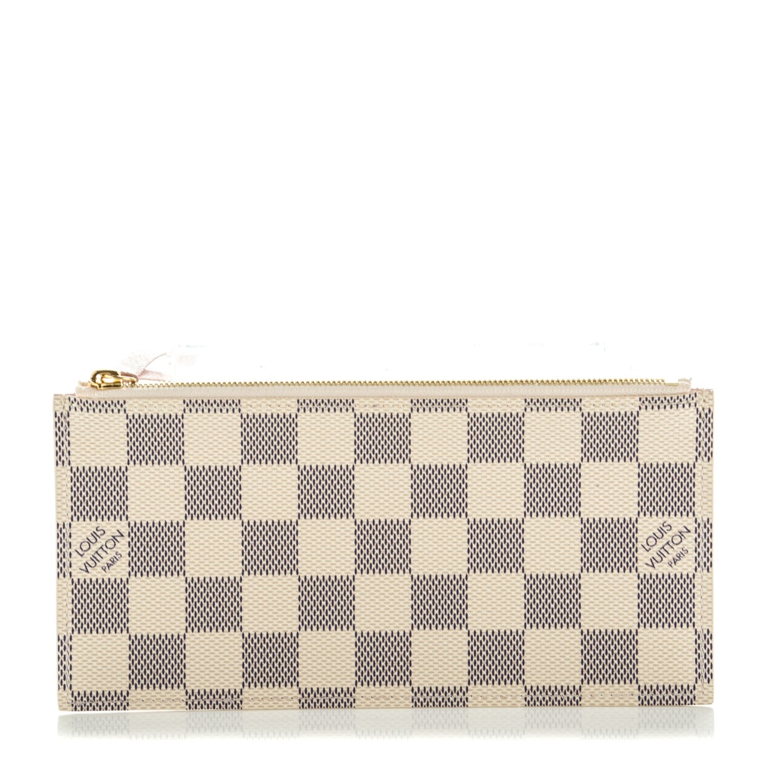 Louis Vuitton Damier Azur Felicie Chain Wallet Zippered Insert Rose Ballerine 1 of 6