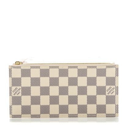 Louis Vuitton Damier Azur Felicie Chain Wallet Zippered Insert Rose Ballerine 1 of 6