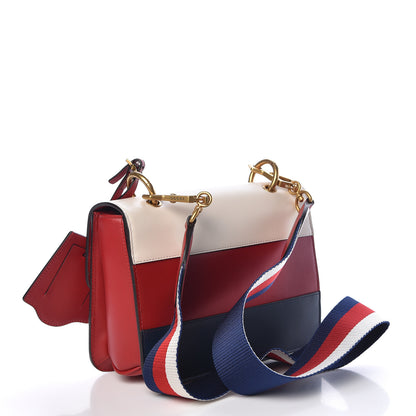 Gucci Calfskin Sylvie Web Queen Margaret Shoulder Bag Blue Agata Hibiscus Red Mystic White 3 of 14
