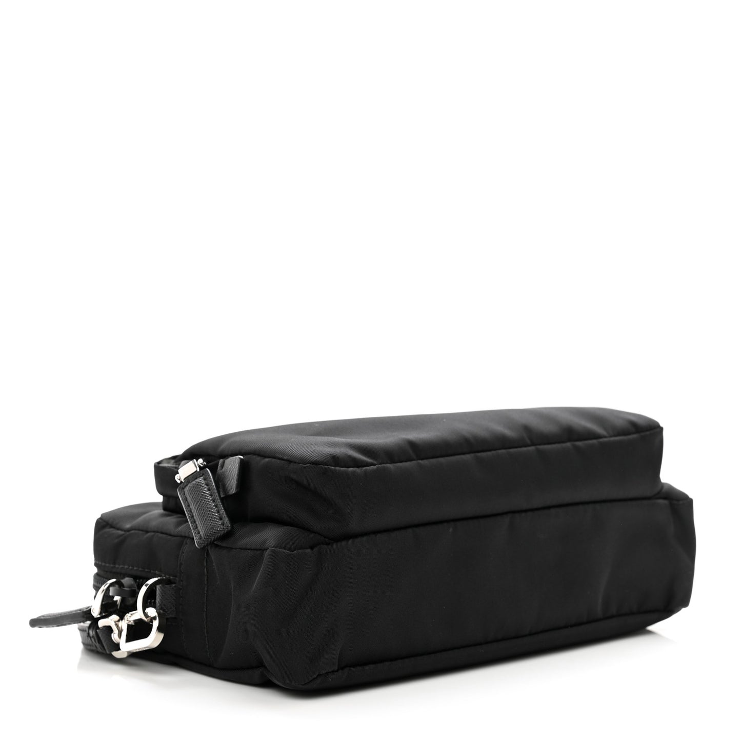 Tessuto Nylon Saffiano Wristlet Pouch Black