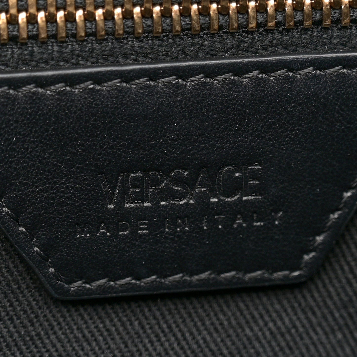 Calfskin Greca Goddess Tote Bag Black