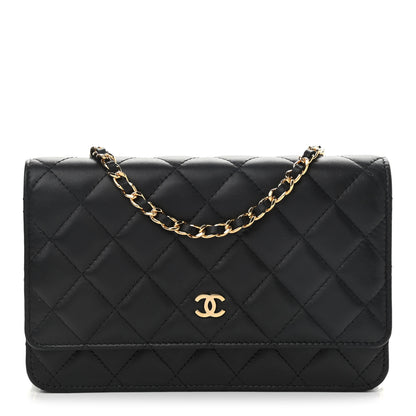 Chanel Lambskin Quilted Wallet On Chain WOC Black 1 of 15