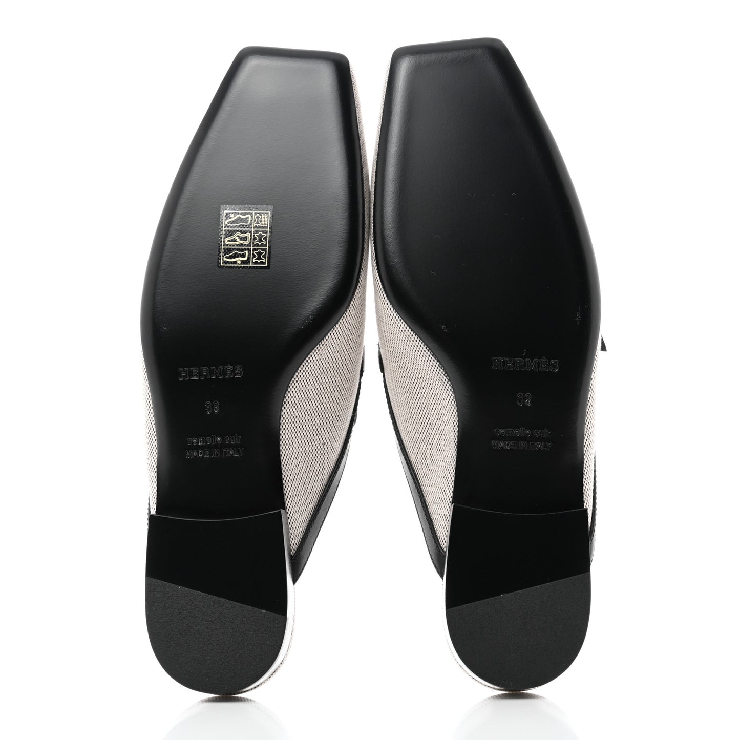 Canvas Calfskin Groupie Mules 36 Prunoir Black