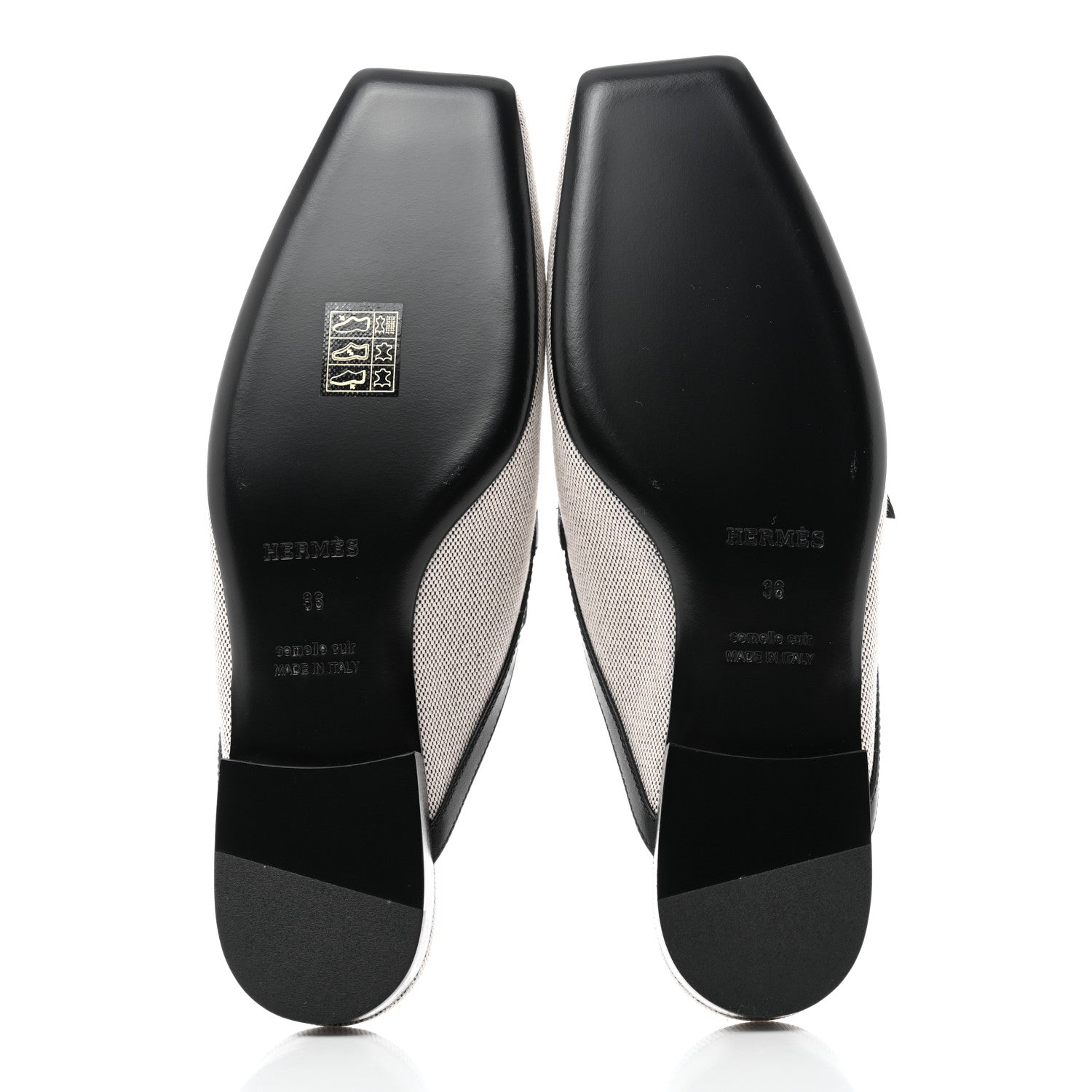 Hermes Canvas Calfskin Groupie Mules 36 Prunoir Black 5 of 9