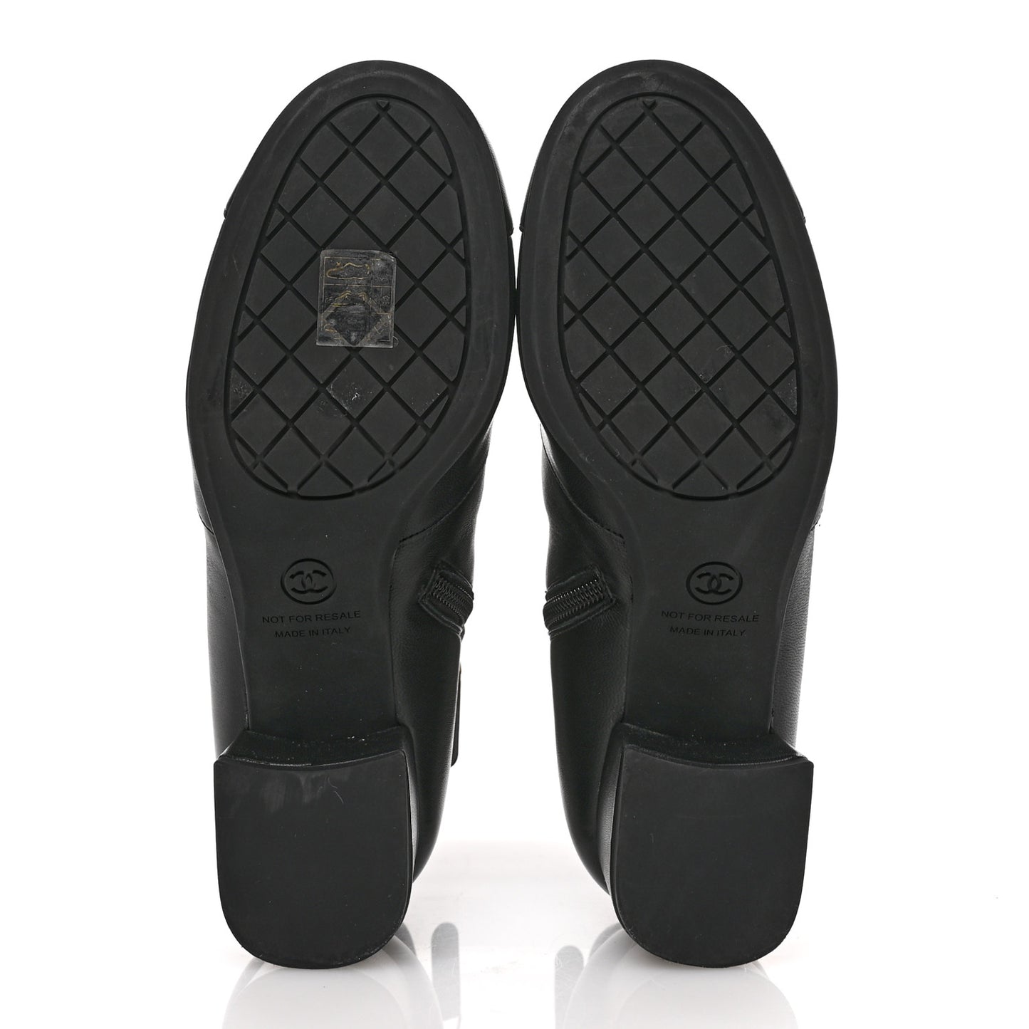 Stretch Lambskin Cap Toe CC Short Boots 37 Black