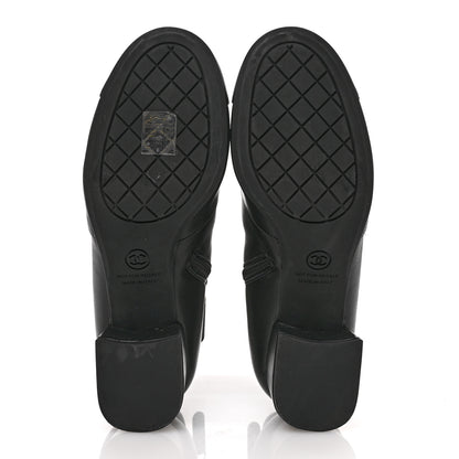 Chanel Stretch Lambskin Cap Toe CC Short Boots 37 Black 6 of 10
