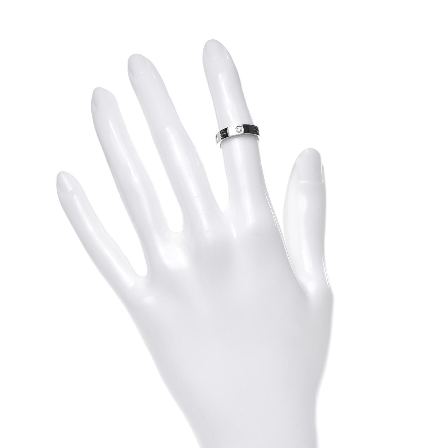 18K White Gold Diamond 4mm LOVE Wedding Band Ring 47 4
