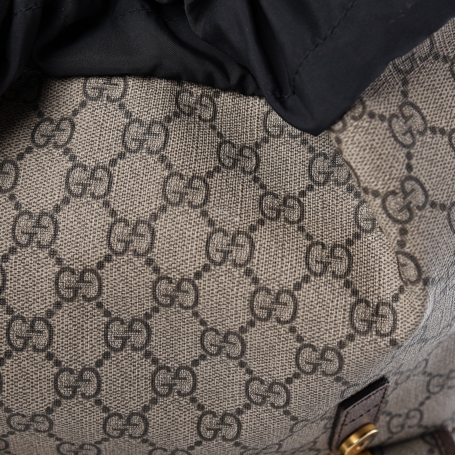 Gucci Soft GG Supreme Monogram Neo Vintage Double Buckle Backpack Beige New Acero Crop 11 of 11