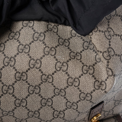 Gucci Soft GG Supreme Monogram Neo Vintage Double Buckle Backpack Beige New Acero Crop 11 of 11