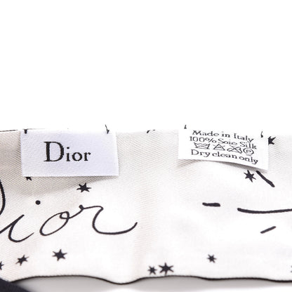 Christian Dior Silk Zodiac Leo Mitzah Scarf Black 3 of 3