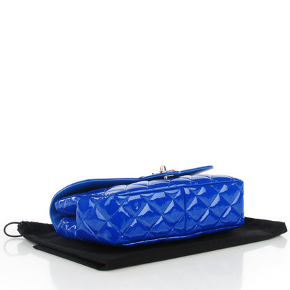 Chanel Patent Quilted Large Coco Shine Flap Blue 4 of 8
