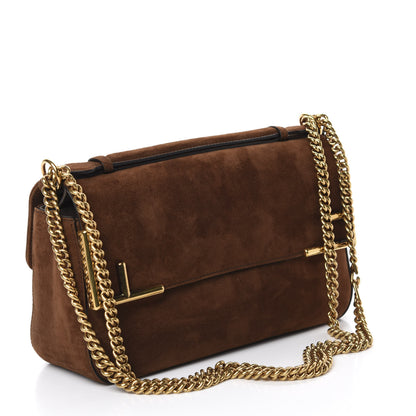 Fendi Suede Satin Double F Shoulder Bag Marrone Rosso Blue 3 of 11
