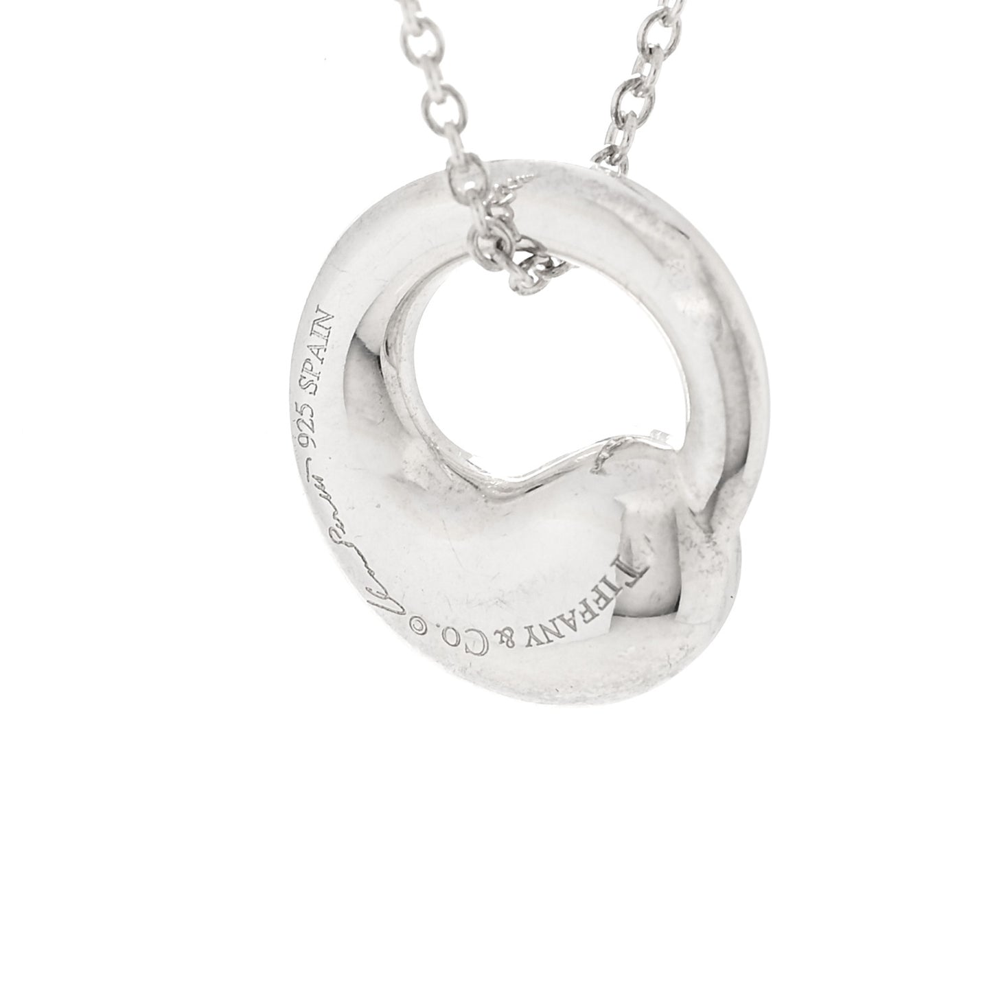 Sterling Silver 12mm Elsa Peretti Eternal Circle Pendant Necklace