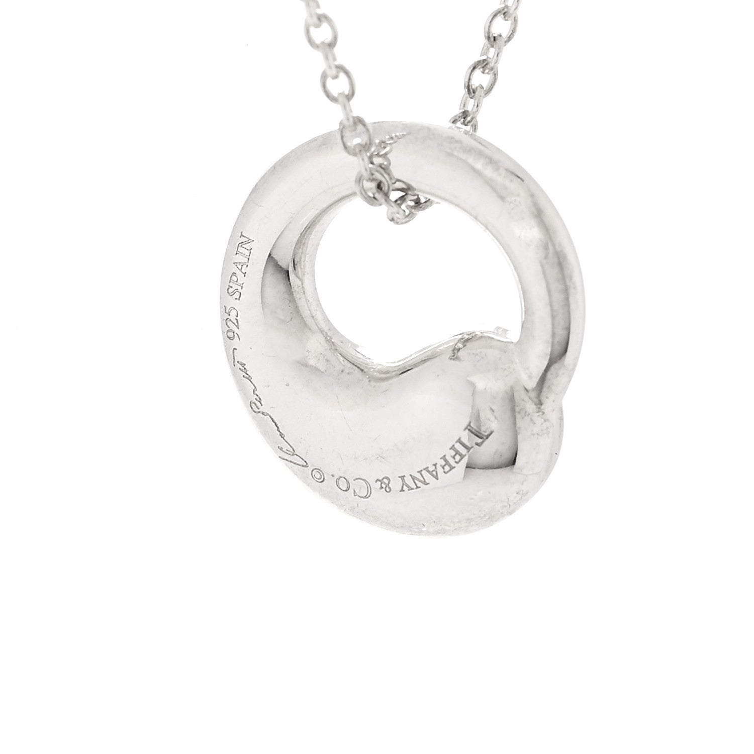 Tiffany Sterling Silver 12mm Elsa Peretti Eternal Circle Pendant Necklace 5 of 5