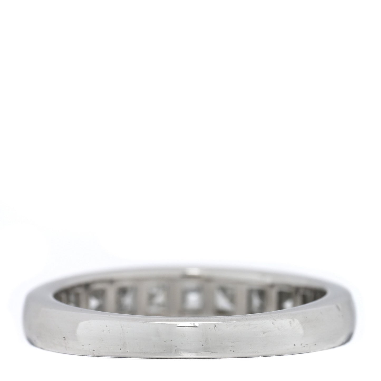 Platinum Diamond Square Cut Half Circle Wedding Band Ring 46 3.75