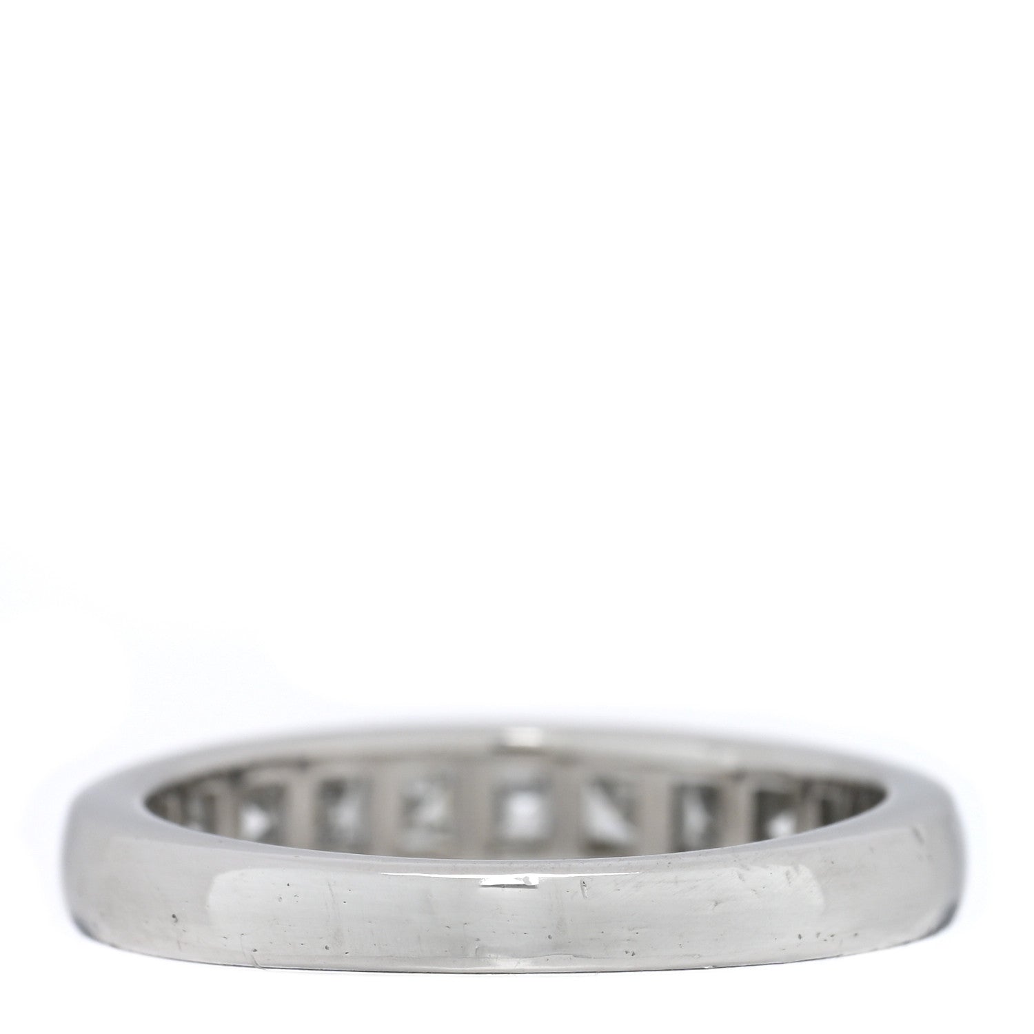 Tiffany Platinum Diamond Square Cut Half Circle Wedding Band Ring 46 3.75 3 of 5