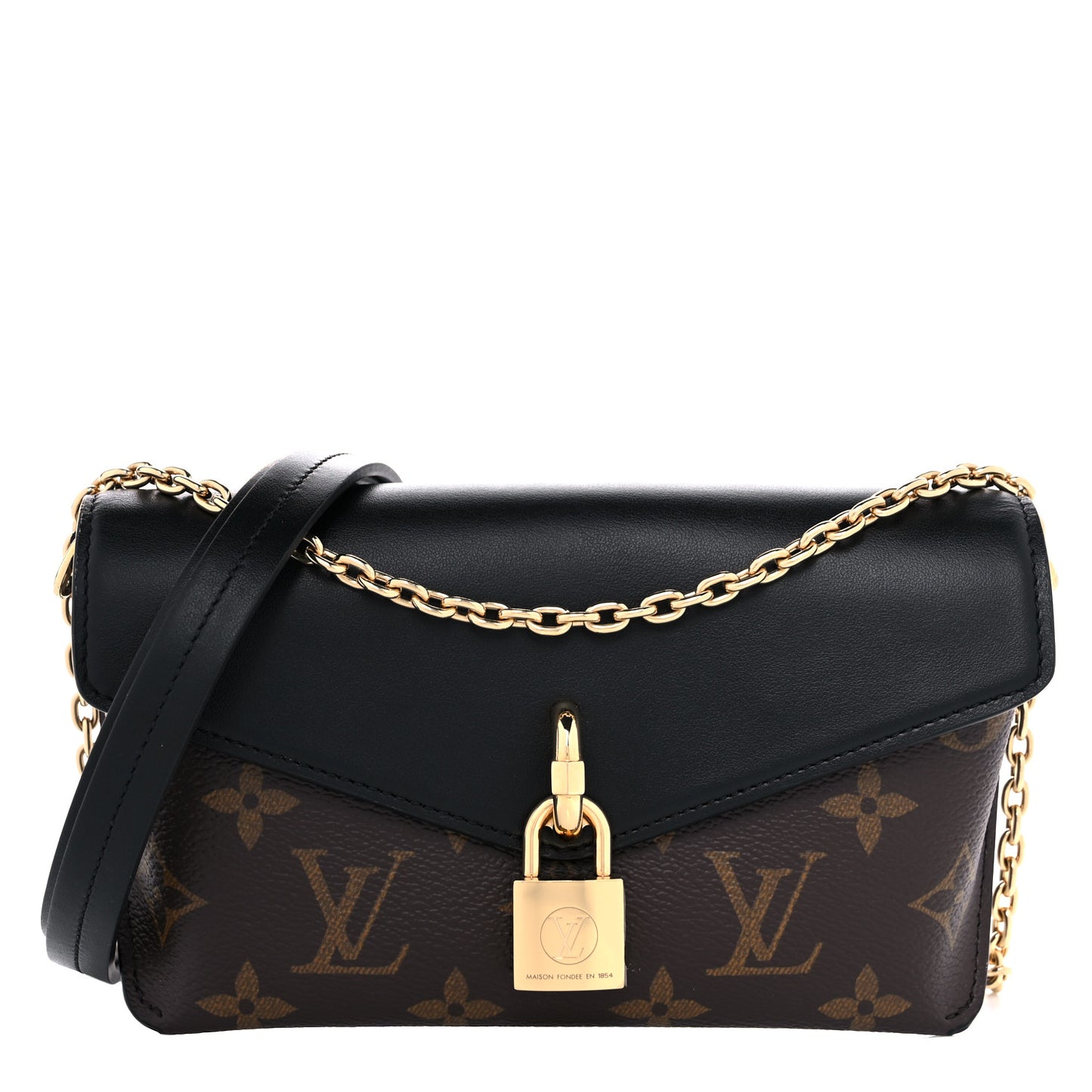 Monogram Padlock On Strap Black