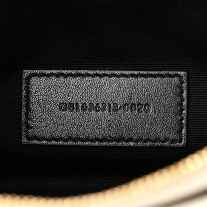 Saint Laurent Grain De Poudre Chevron Monogram Large Bill Pouch Blanc Vintage 7 of 13