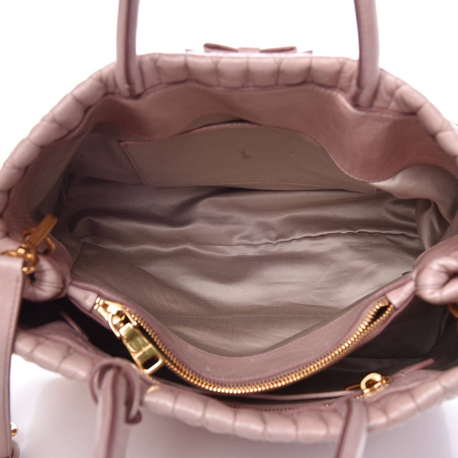 Miu Miu Vitello Shine Trapu Tote Mughetto 7 of 15