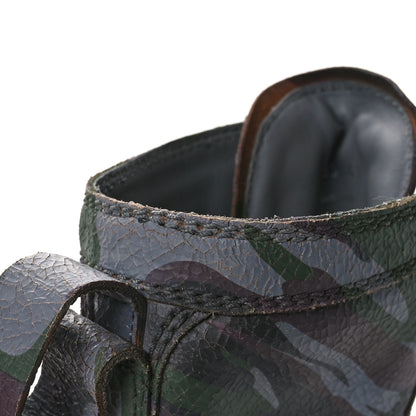 Miu Miu Crackled Calfskin Camo Print Platform Combat Boots 41 Multicolor 9 of 9