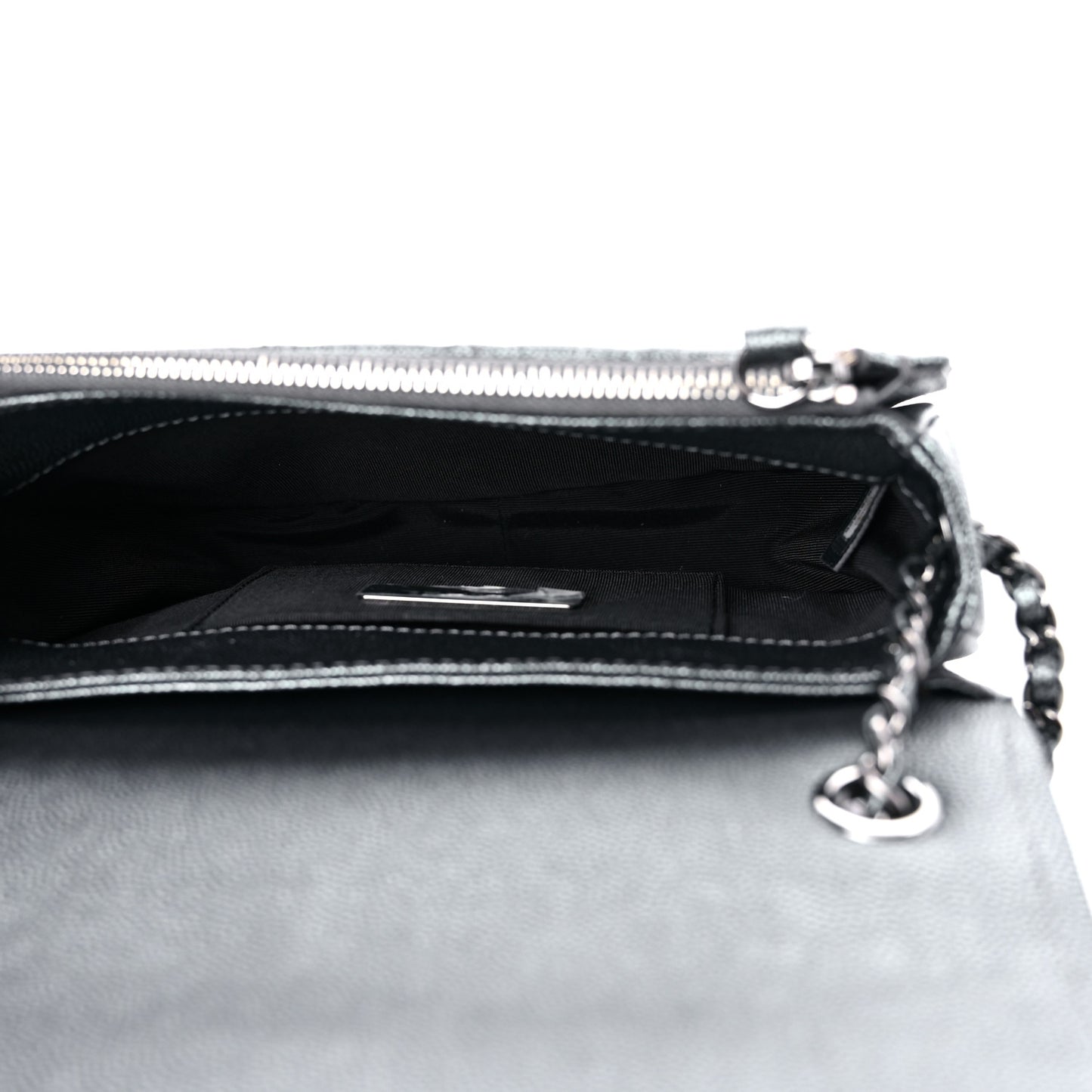 Metallic Caviar Small Coco Curve Messenger Flap Black Ruthenium