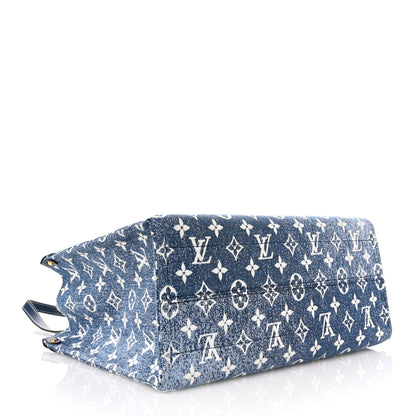 Louis Vuitton Monogram Jacquard Denim Onthego MM Bleu 4 of 9