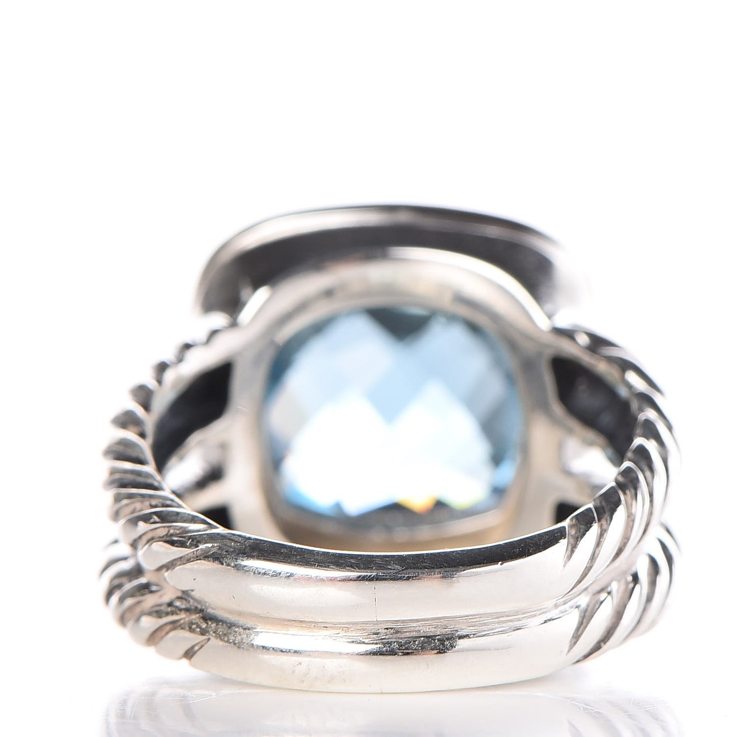 Sterling Silver Diamond Blue Topaz 11mm Albion Ring 53 6.5