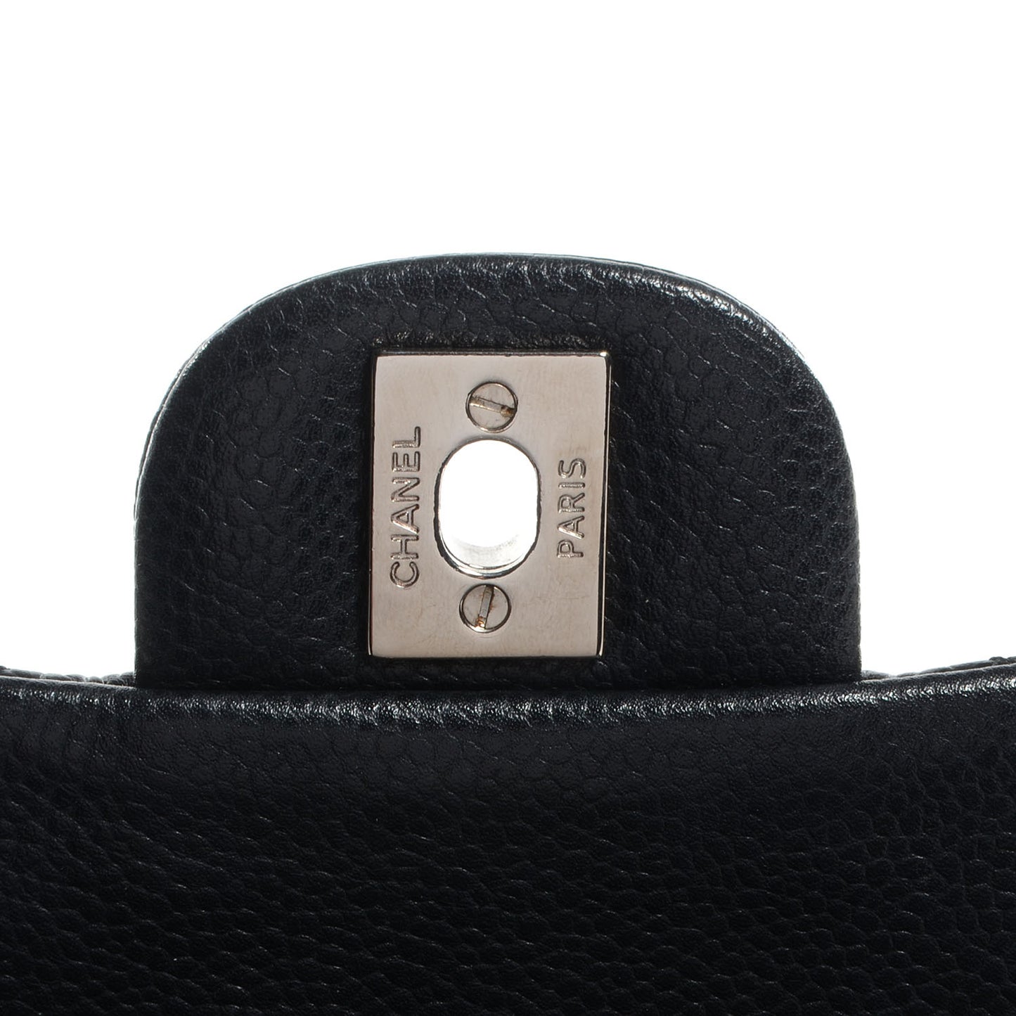Caviar Quilted Clutch With Chain Flap Black
