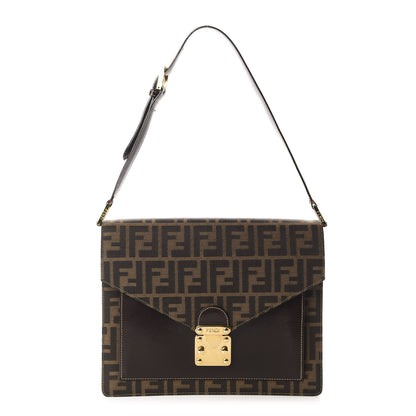 Fendi Zucca Calfskin Flap Tobacco Moro 1 of 9