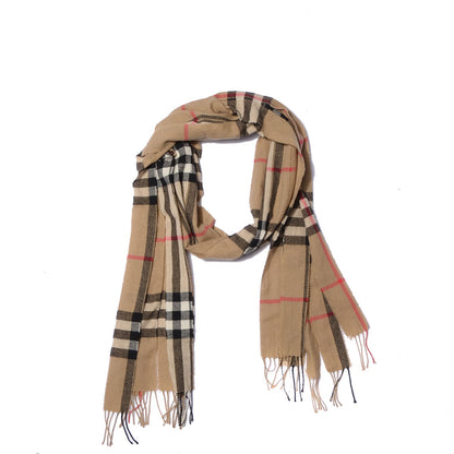 Burberry Cashmere House Check Fringe Scarf 1 of 5